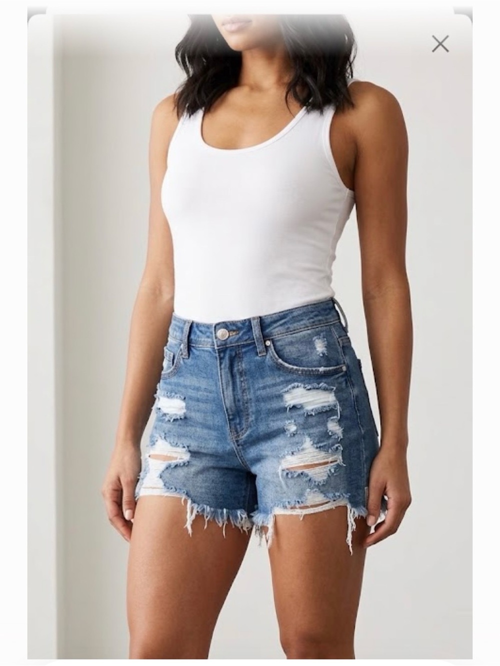 A2 Jean Shorts Distressed Denim Shorts Size S